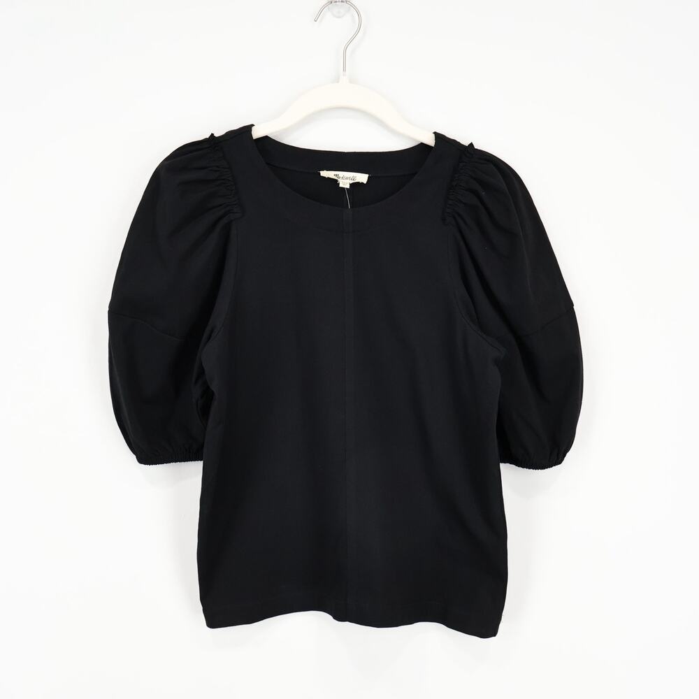Madewell Puff Sleeve Tee Jet Black Size XXS NWT - Picture 2 of 7